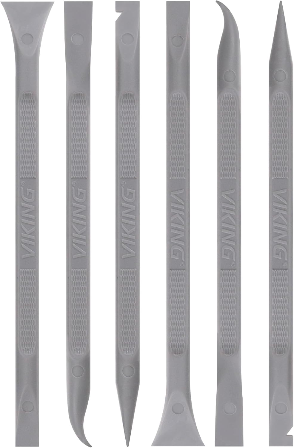 VIKING Car Detailing Pick Set for Car Detailing Kit, Safe Automotive Tool Set for Cleaning, Plastic Picks with 6 Cleaning Heads, Interior and Exterior Use, 6 Pack, Grey