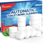 Vacplus Toilet Bowl Cleaner Tablets 20 PACK, Automatic Cleaners with Bleach, Slow-Releasing Toilet Tank Cleaners for Deodorizing & Descaling, Household Toilet Cleaners against Tough Stains
