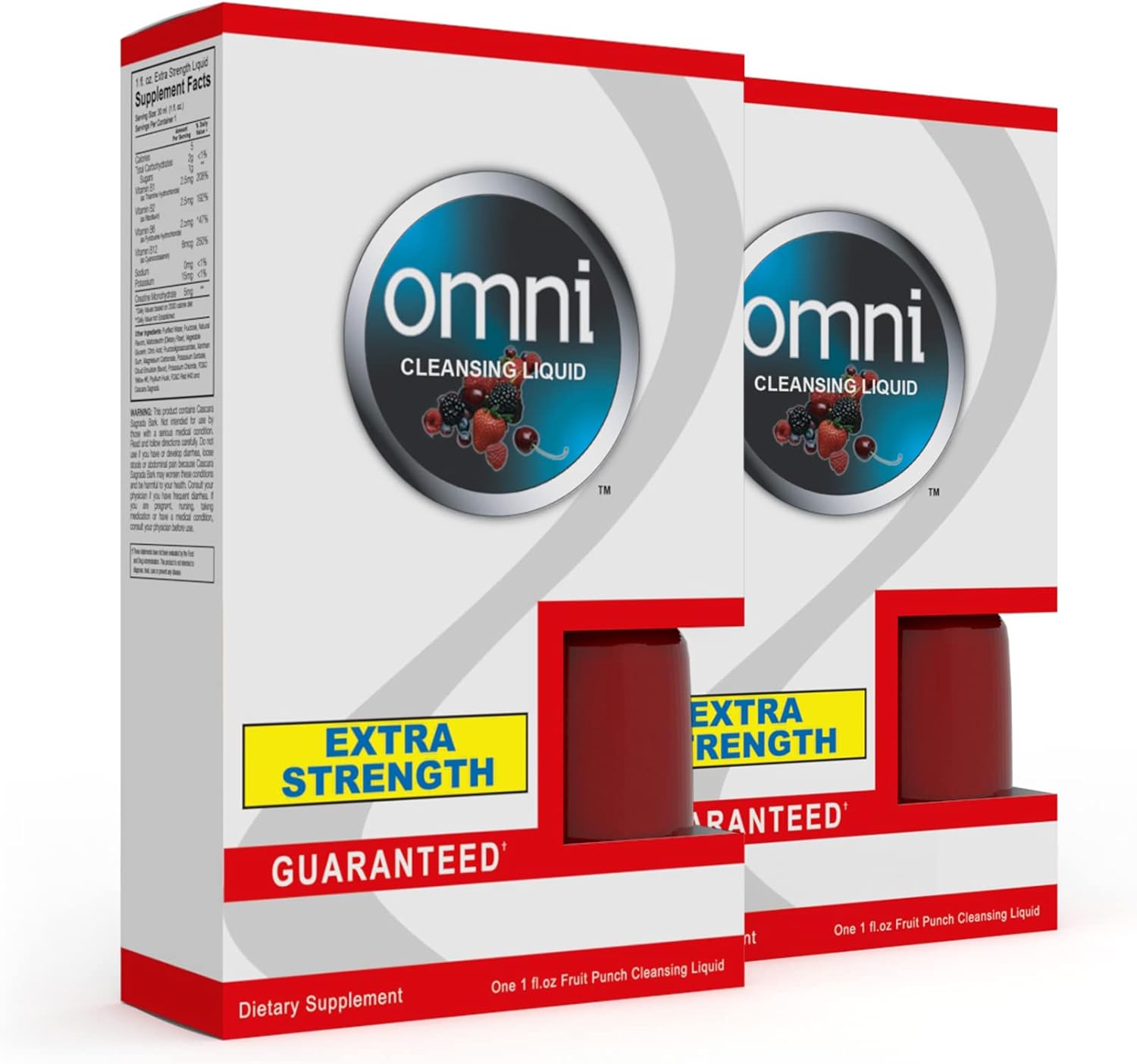 Wellgenix Omni Detox Drink – Extra Strength Cleansing – Same Day Quick Flush Cleanser – Fruit Punch Flavor 1oz (2 Pack)