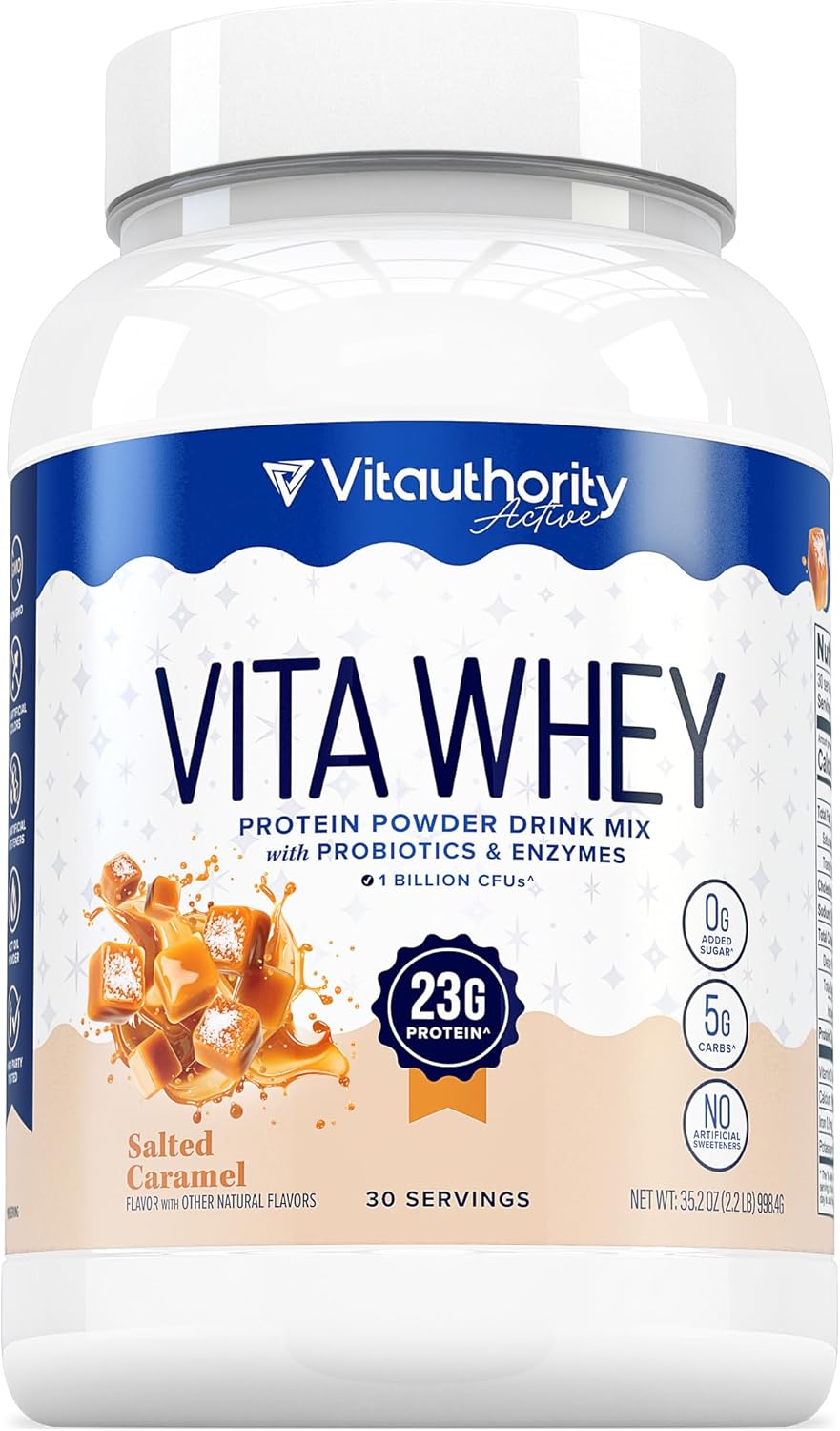 Whey Protein Powder for Women Whey Isolate Probiotics & Enzymes Supports Digestion, Nutrient Absorption & Energy Post-Workout Nutrition Salted Caramel Flavored 30 Servings
