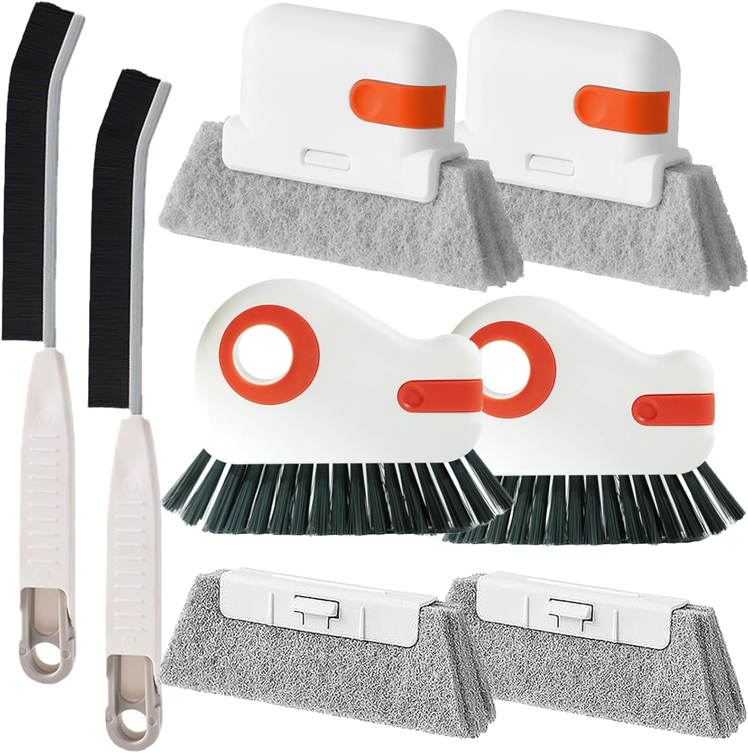 Window Sill Cleaner Tool – Hard Bristle Crevice Cleaning Brush, Multifunctional Gap Scrub Brush, Window, Home Essentials, Bathroom Cleaner Tools for Household Use, Kitchen – 8PCS
