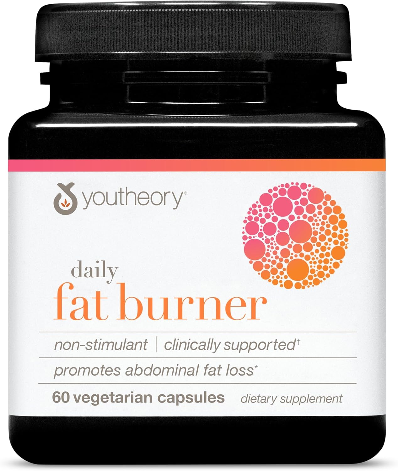 Youtheory Daily Fat Burner – Supports Body Composition & Metabolism – with Citrus Fruit Blend, Chromium & Cayenne Extract – Gluten, Soy & Dairy Free – 60 Vegetarian Capsules