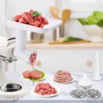 ZACME Electric Meat Grinder Attachments for ZACME Stand Mixer, Food Grinders ZACME Accessories with 3 Grinding Plates|Meat Roller|Sausage Stuffer|Cleaning Brush, Food Processors Dishwasher Safe