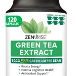 Zenwise Health Green Tea Extract Capsules for Men & Women - EGCG Supplement with Green Coffee Bean Extract Boosts Energy & Memory - Immune Support for Skin, Brain & Hearth Health - Vegan - 120 Count
