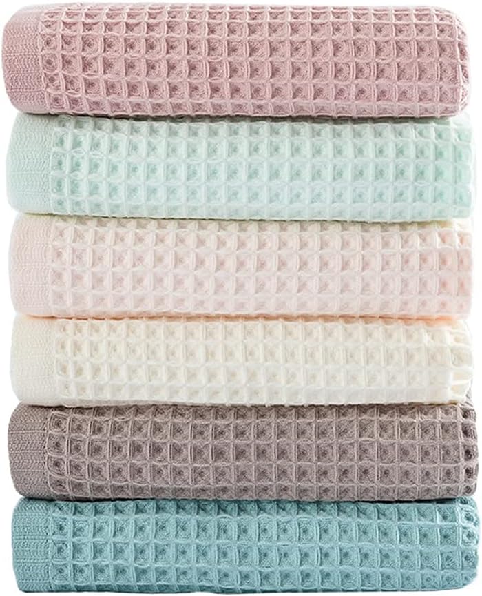 vfaejll 6 Pack Waffle Weave Dish Cloths, 13×13 Inch 100% Cotton Kitchen Towels for Washing Dishes – Super Absorbent, Quick Drying Dish Rags (Mixed Colors)